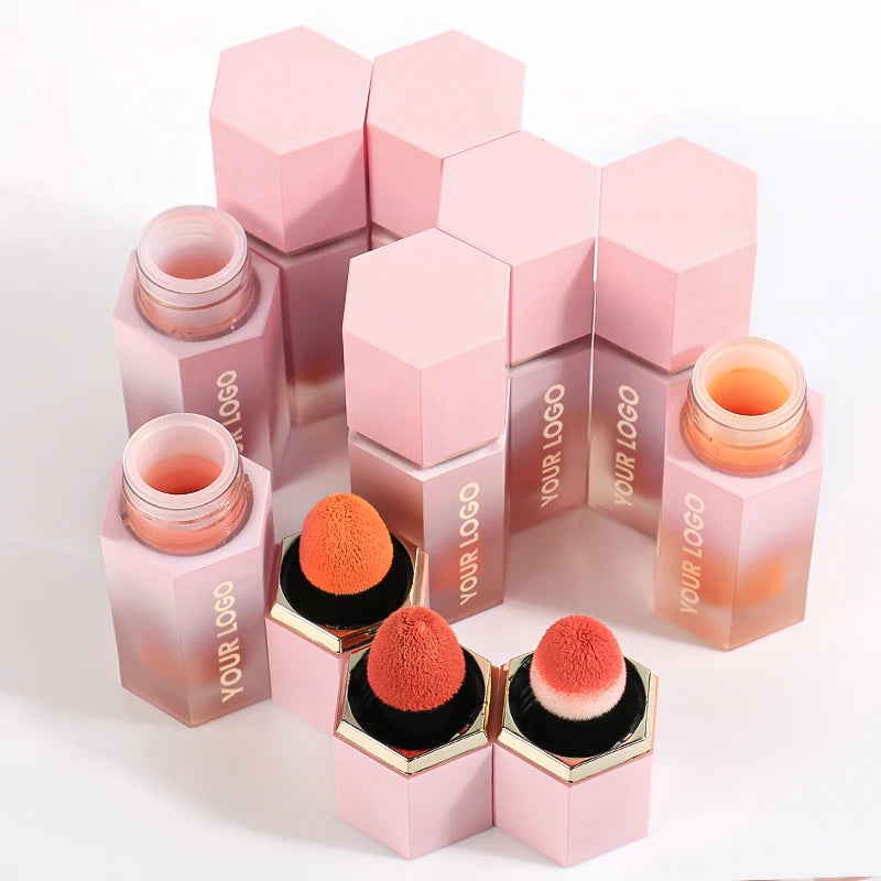 Hot Sale Custom Logo 8 Colors Vegan Moisturizing Cream Liquid Blush Waterproof Private Label Face Makeup Travel Size