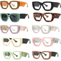 Luxury Brand Polygon Square Women Eyewear Frame Clear Blue Light Blocking Glasses Men Optical Colorful Leopard Eyeglasses