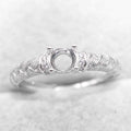 Semi Mount 5*5mm Sterling Silver Ring Empty Frame Blank Support Claw Setting S925 Base Holder Without Center Stone for DIY Inlay