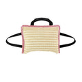 Linen Jute Dog Bite Pillow 3-Handle Training Tug Toy for Malinois GSD Teeth Cleaning Interactive Play Durable Chew Pet Toys