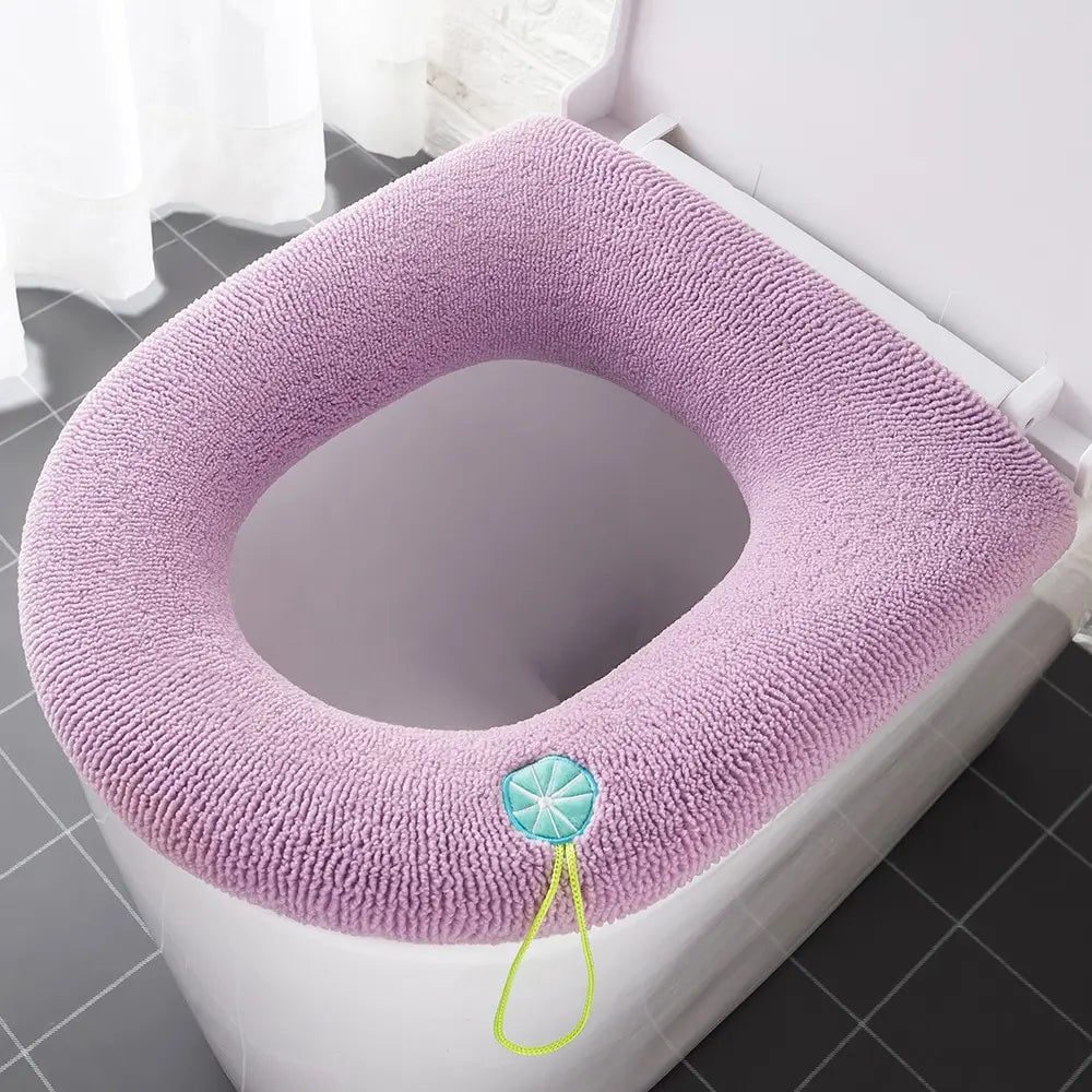Comfortable Thick Toilet Seat Cover Pads Soft Warmer Bathroom Lid Cushion Convenient Cushion Cover for Your Toilet