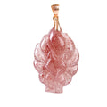 2020 Natural Strawberry Crystal Fox Pendant New Style Peach Pendant Fox Fairy Pendant Crystal Necklace Accessories