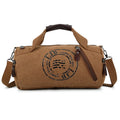 Large Capacity Unisex Portable One Shoulder Canvas Cylindrical Casual Travel Clothing Bag Crossbody Gym Bag
