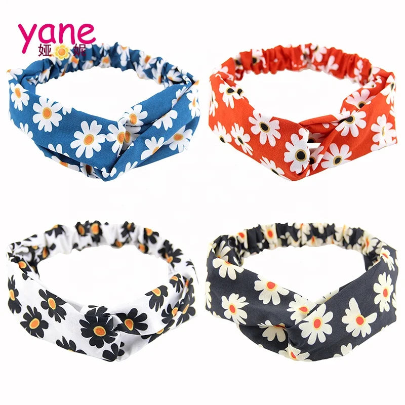 Hot Sell Fashion Daisy Sport Headband Girls Hair Band Wrap