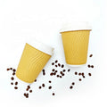 Customised 16oz Biodegradable Craft Paper Ripple Wall Coffee & Cocktail Cups for Carbonated Drinks & Mineral Water