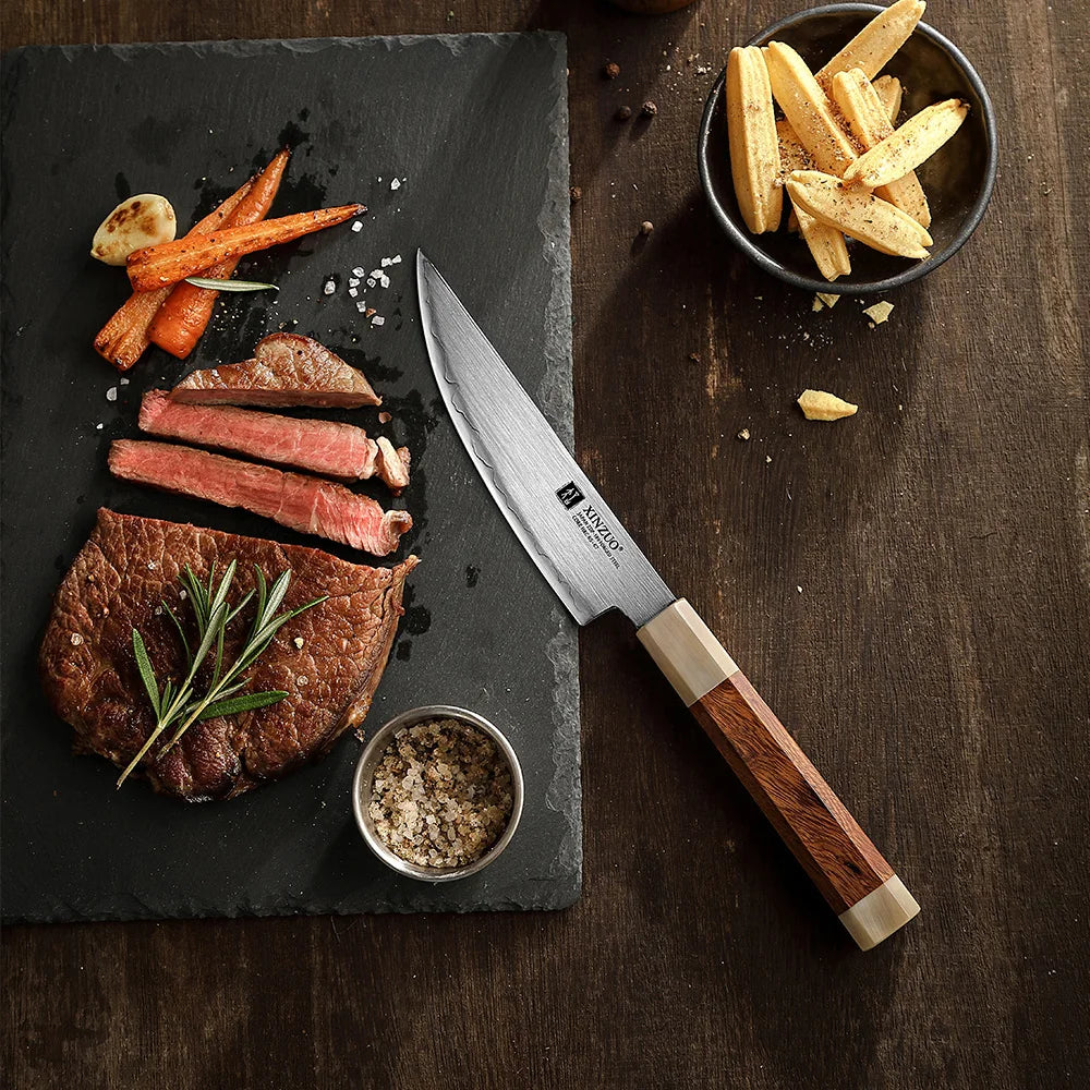 Japanese ZDP189 Composite Steel Steak Knife Professional Custom Kitchen Beef Slicing Knives Handmade Handle New