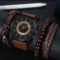 WGS-82 Men's Casual Quartz Watch New Fashion Watch Set Calendar Men's Watch and Bracelets