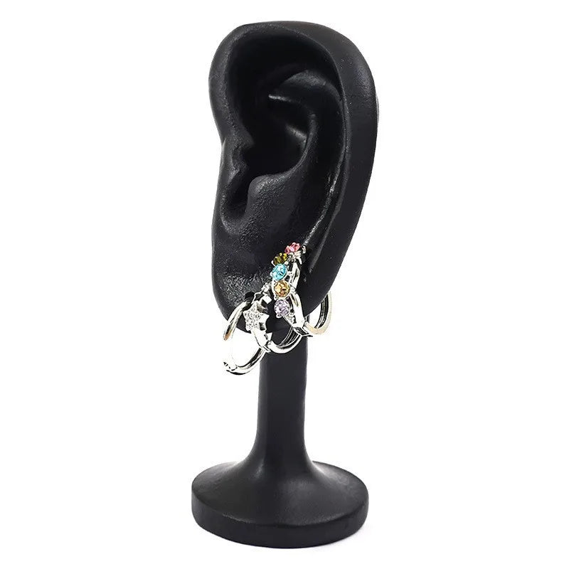 Ear Shape Jewelry Display Stand Human Ear Model Resin Black White Earring Display Holder