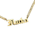 Personalized Text Customization Cuban Link Chain Girl Stainless Steel Name Plate Necklace