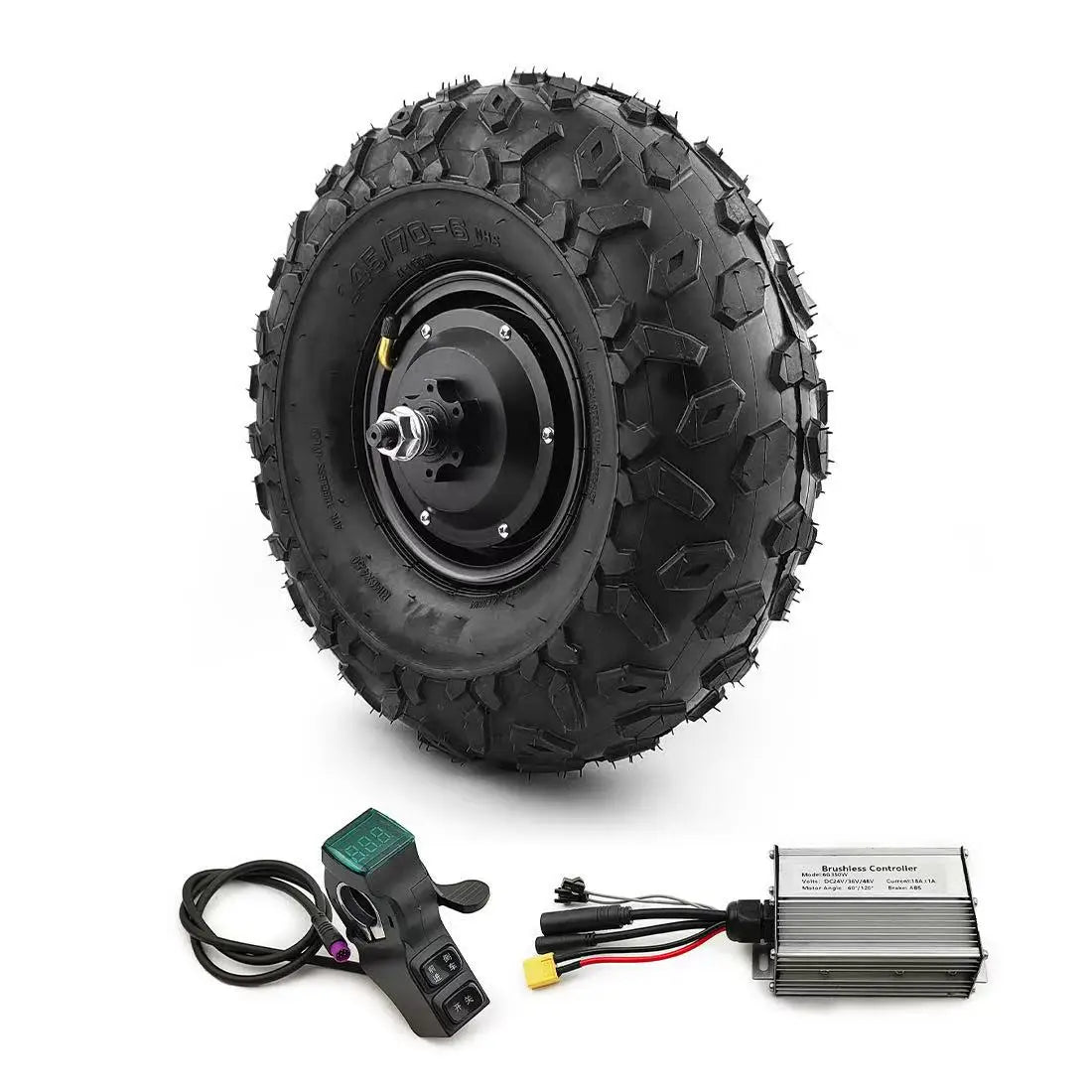 14.5inch Electric Wheelbarrow Cart Kit 24v 36v 48v 350w Waterproof Motorwheel Controller Kit for Fishing Farm Cart Wheelbarrow