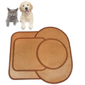 Summer Cooling Pet Bed Accessories Solid Pattern Breathable Bamboo Mat Cooling Dog Mat