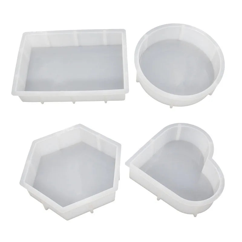 Early Riser Desk Decor Silicone Mold for Rectangle Square Hexagon Round Heart Bookend Study Decorations Moulds Crystal Crafts