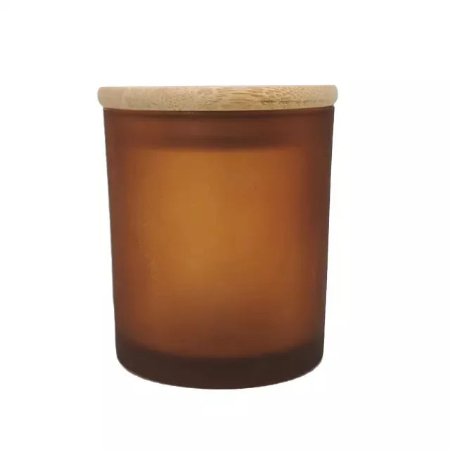Wholesale Candle Cup Free Sample Special Candle Jar Amber Candle Jar Wooden Lid