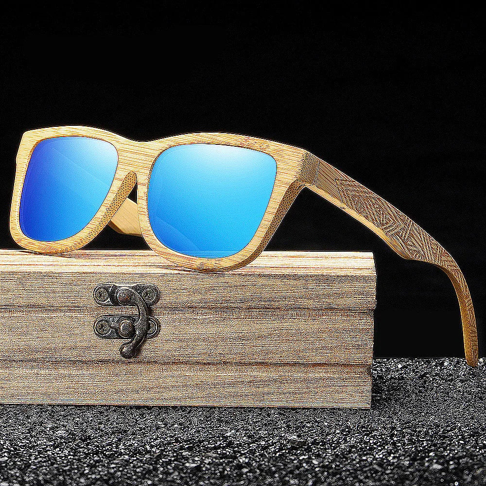 Logo Custom 2025 Fashion Men Women Handmade Natural Bamboo Sun Glasses UV400 Mirror Lens Polarized Wood Sunglasses