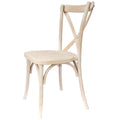 Reasonable Price X Back Antique Washed Wood Cross Back Dining Chair for Vineyard Rustic Hotel Restaurant Wedding Event Furniture