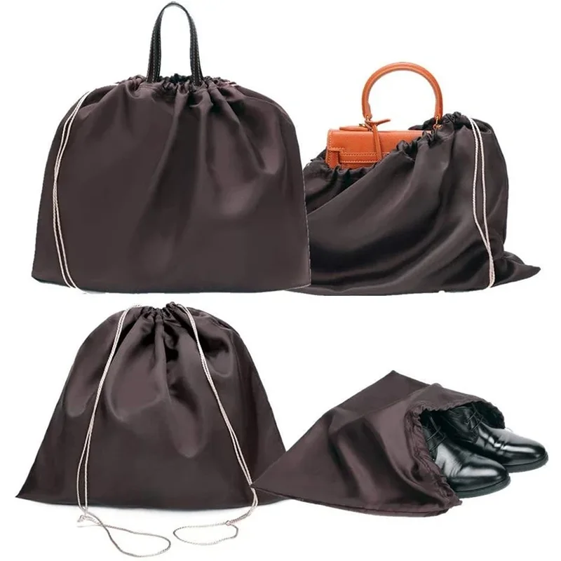 Large Size Silk Satin Drawstring Handbags Bags Leather Shoes Dust Pouches