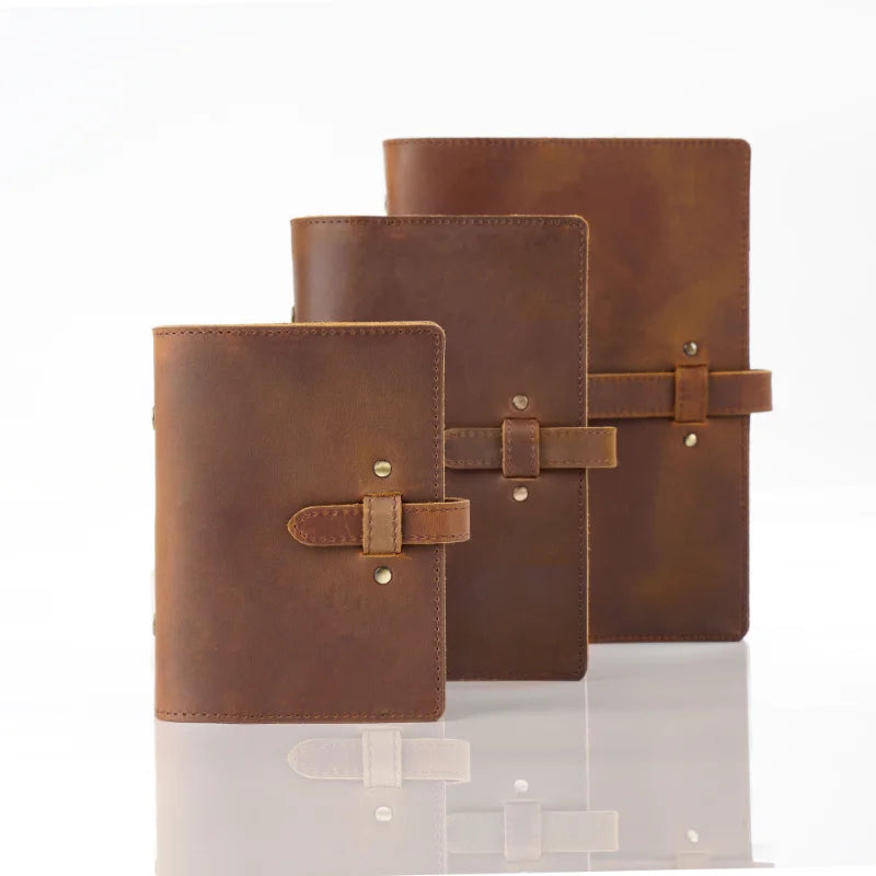 AIGUONIU 2025 Vintage Genuine Leather A5 Notebook Loose-leaf Planner Sketchbook Diary School Birthday Gift Travel Planner