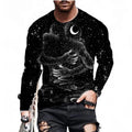 Hot Sell Men's Animal Print T Shirt Long Sleeve Crew Neck Tee Casual Tops Vintage Retro Shirt for Men Streetwear Hip Hop Shirt