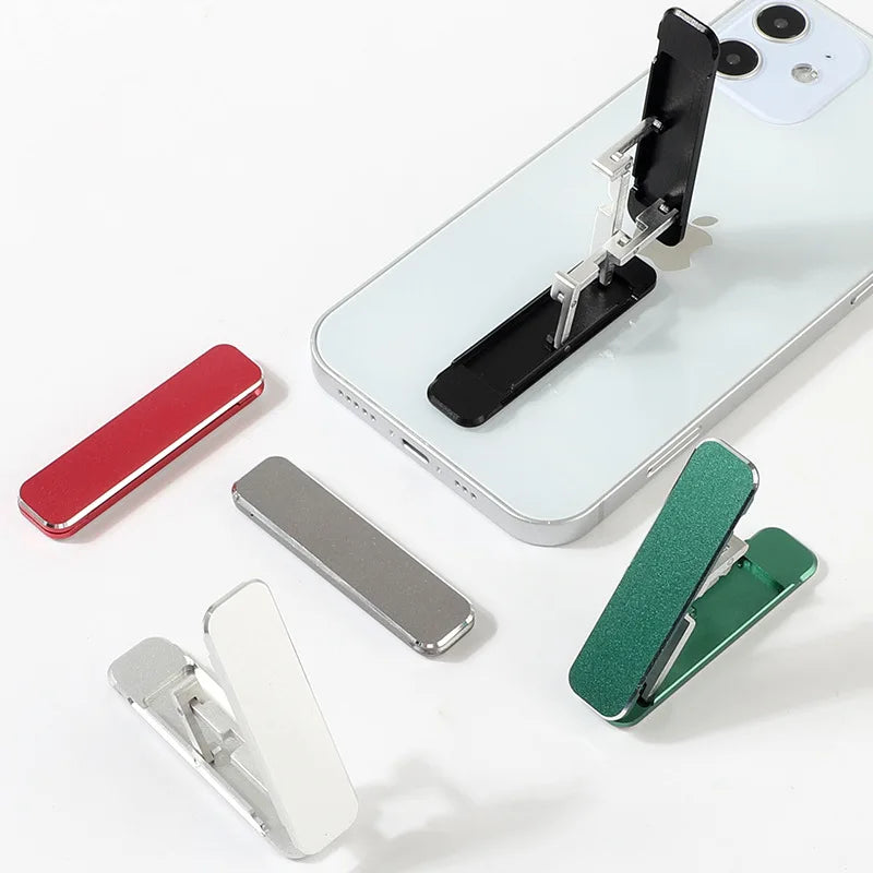 Newest Adjustable Metal Aluminium Alloy Stick on Back Hidden Slim Mini Foldable Mobile Phone Kickstand Stand Holder