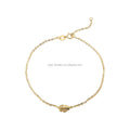 Gold Bracelet Stone Jewelry Wholesale Women Charm Bracelets Gold Cute Leaf Natural 18K Real Yellow Trade Assurance Diamond 1.26g