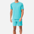 New Arrivals 100% Polyester Men t Shirt and Shorts 2 Pieces Suit with Reflective Print Detail Men  Twinset