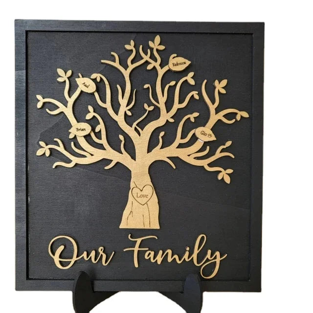 TD Personalized Mothers Day Gift Generation Family Tree Gift for Mom Grandma Grandparents Day Gift Wooden Engraved Family Tree