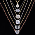 Starsgem Classic Jewelry 1CT D Color VVS Moissanite Gemstone Chain 14K Gold Necklace Solitaire Pendant