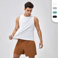 Custom Logo Men's Sleeveless T Shirts Gym Wear Sports Apparel Plain Blank Men Quickly Dry Lightweight Knitted Singlet