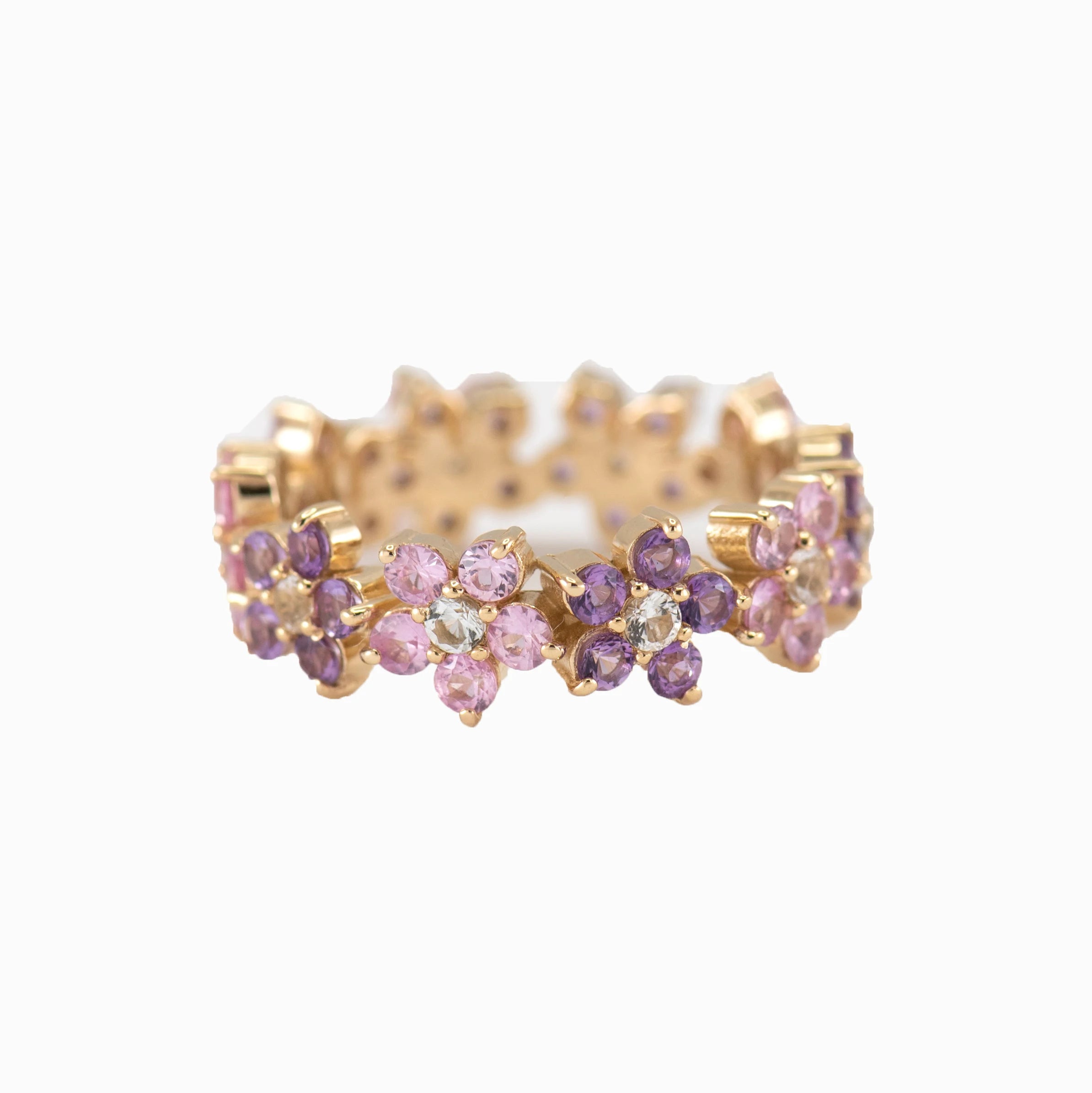 Laodun Latest Fashion Popular INS Style S925 Ring Cute Flower Design Anniversary CZ Diamond Sterling Silver Rings Vermeil