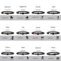 Healing Gemstone Crystal Men's Beaded Bracelet 8mm Matte Black Glass Bead Natural Stone Twelve Zodiac Signs Elastic Bracelet
