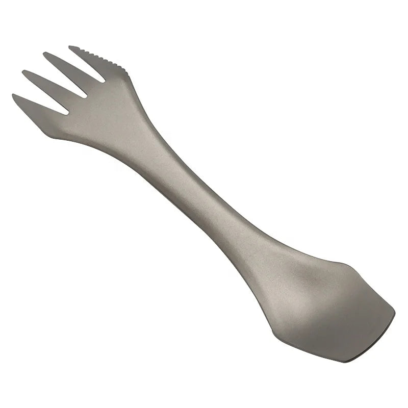 3 in 1 Camping Tableware Titanium Spork Knife Portable Ultralight Pure Titanium Spoon