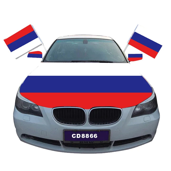 Russian Flag Car Cover Cover Sleeve Washable Super Stretchy Weatherproof Polyester Content Size Customizable