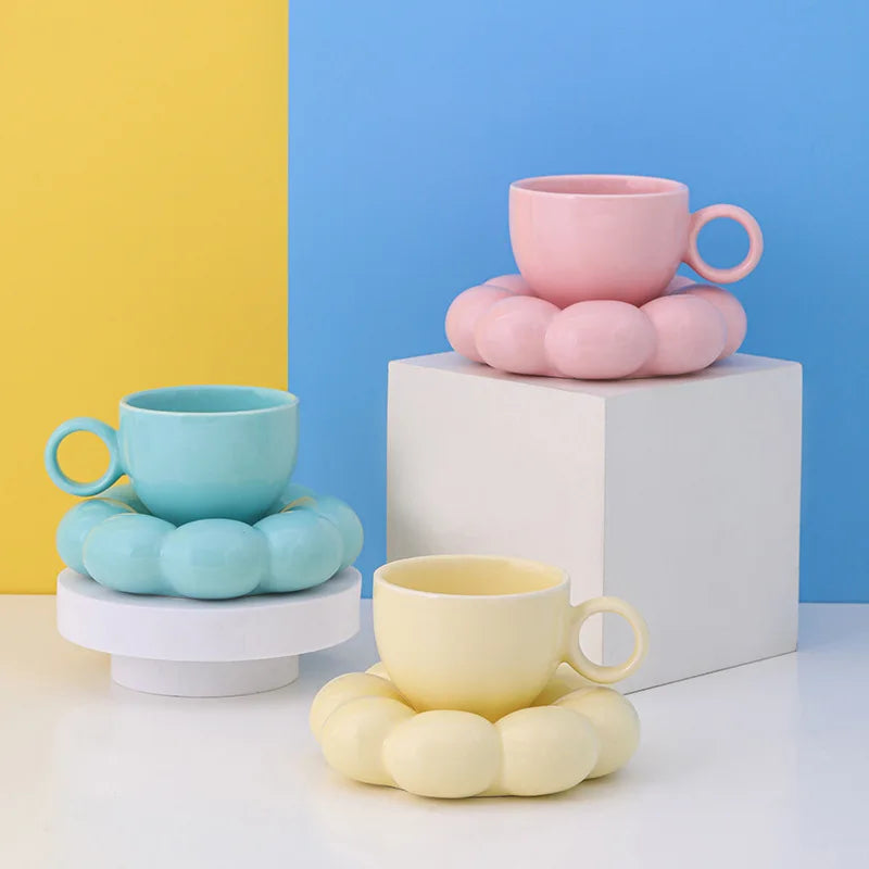 2023 New Arrival Nordic Ins Hot Sales Mug Ceramic Cups Hand-made Coffee CupSunflower Mugs
