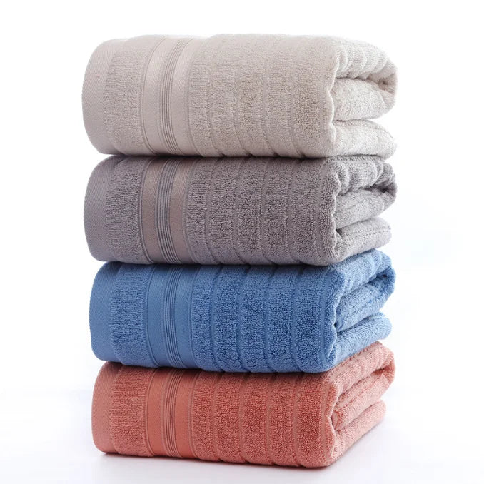 32s Jacquard Solid Stripe Cotton Bath Towels