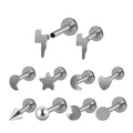 G23 Titanium Body Piercing Jewelry Heart Ball Moon Labret Stud Ring Ear Tragus Cartilage Ball Cheek Piercing for Weddings