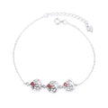 Authentic 925 Sterling Silver Bangle Fashion Romantic Heart-shaped Elegant Design Zircon Adjustable Bracelet