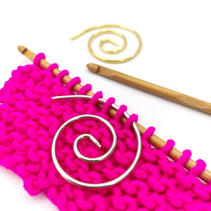 Handmade Spiral Cable Knitting Needle Crocheting Stitch Marker for Embroidery Crafts & Needlework Cross-Stitching Tool Accessory
