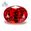 Gems Red Color CZ Zircon Stone Cubic Zirconia Oval Shape 5A+ New Size 9*11mm Golden  Jewelry Using White L- 94