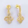QX Custom OEM Women Zircon Gemstone Fine Jewelry Luxury 925 Sterling Silver 18K Gold Plated Studs Drop Earrings