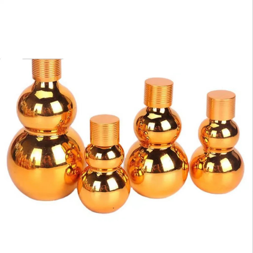Gold Gourd Essential Oil Serum Dropper Bottle 10ml 20ml 30ml 50ml 100ml Capacities for Skin Care Cream with Screen Printing