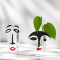 Transparent Acrylic Ins Style Water-Raising Vase Green Rose Plant Decorative Plastic Desktop Decoration Living Room Home Office