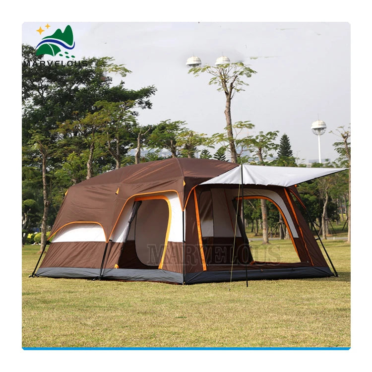 Tents Camping Outdoor 10 People Family Party Tents Dual Layers Camping Tenda with Two Bedrooms Large Capacity