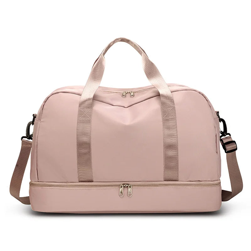 Practical Fashionable Weekender Duffle Bag Durable Breathable Travel Carry-on Zipper Closure Beautiful Durable Polyester