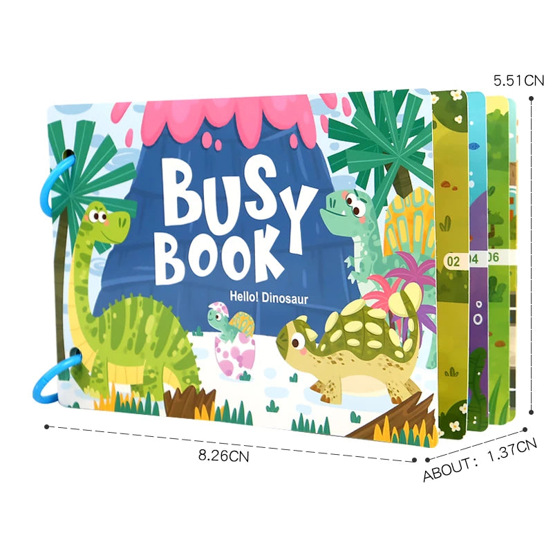 Quiet Early Learning Activity Paste Matching Game Children's Educational Dinosaur Fruit Busy Book Toys Magic Tape Paper Material