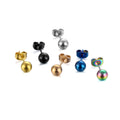 MECYLIFE Stainless Steel Ball Stud Earrings for Men and Women Trendy Gold-Plated Anniversary Occasion