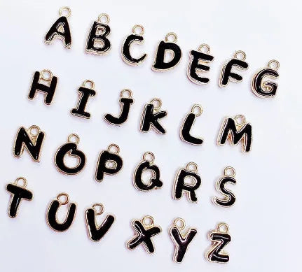 Alphabet A-Z Charms Double Sided Pendants Hypoallergenic Letter Metal Pendants for DIY Jewelry Findings Making11.2X14.1mm