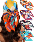 Wholesale 35-Inch Satin Ethnic Bandana Custom Large Fashion Silk Hair Scarf Head Wrap Bandanas for Women