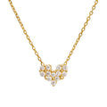 Fashion Jewelry 925 Sterling Silver Small Heart Necklace Simple love Heart Full Zircon Gold Plated Necklaces for Women