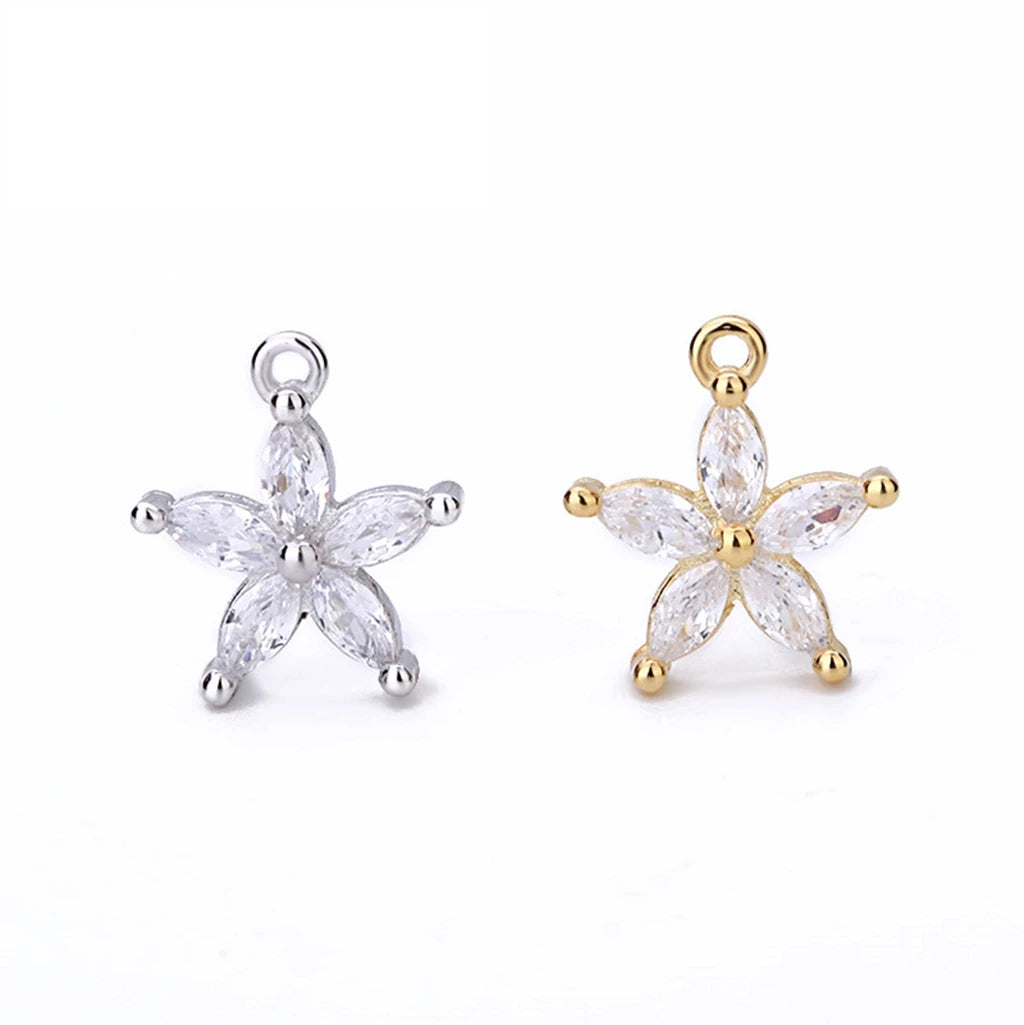New Fashion Jewelry 925 Sterling Silver Star Pendant Necklace Geometric Cubic Zirconia Hollow Ring Pendant Necklace for Women