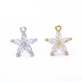 New Fashion Jewelry 925 Sterling Silver Star Pendant Necklace Geometric Cubic Zirconia Hollow Ring Pendant Necklace for Women